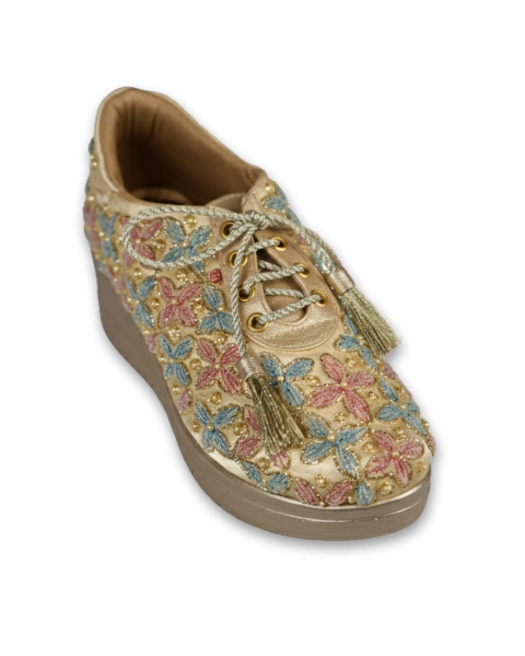 Zari Bloom Embroidered Floral Sneakers