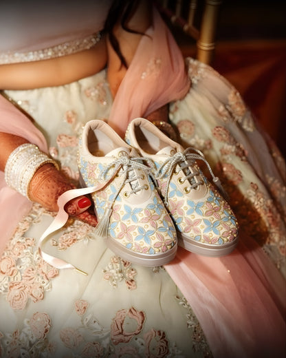 Zari Bloom Embroidered Floral Sneakers