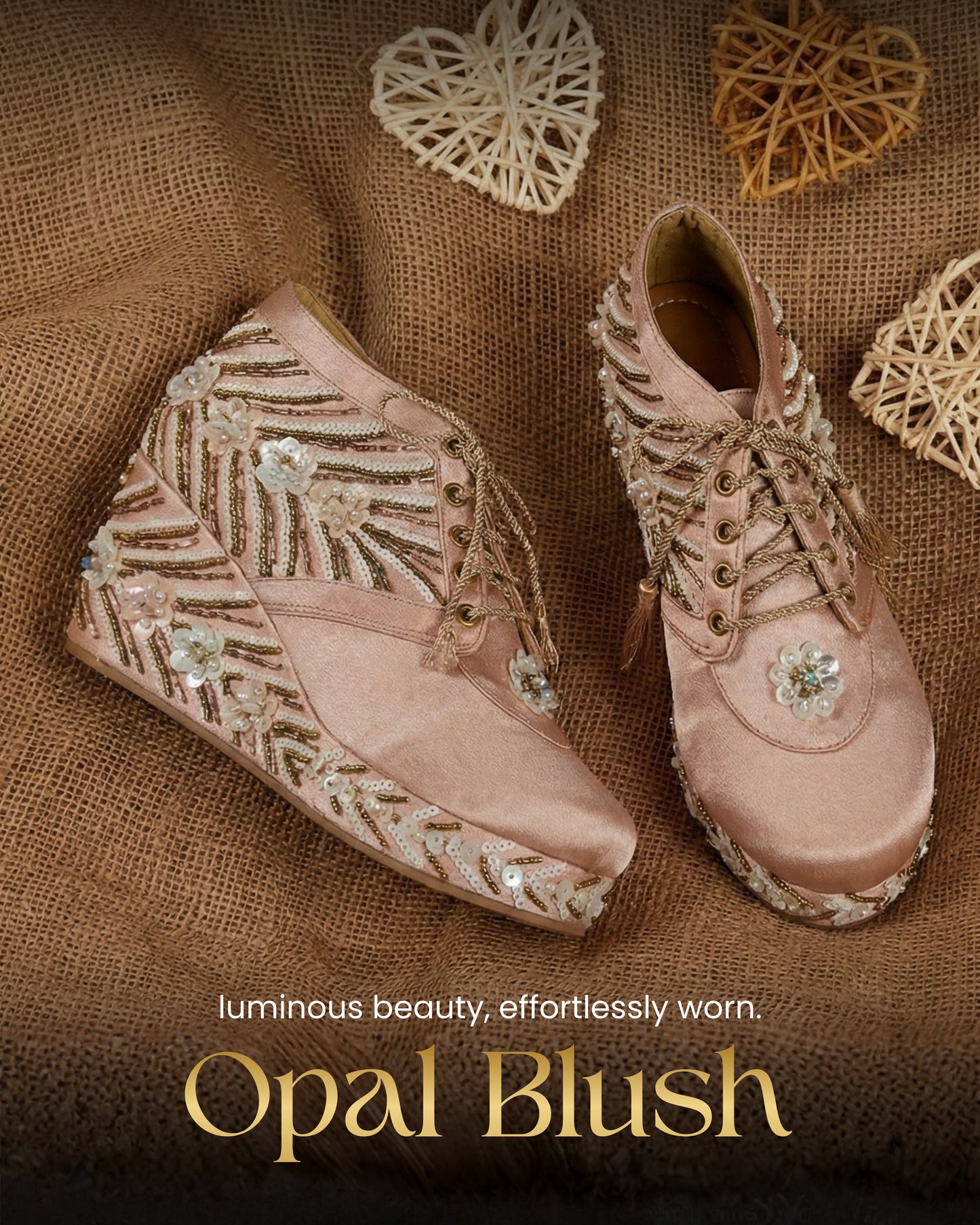 Pink blush Embellished Wedge