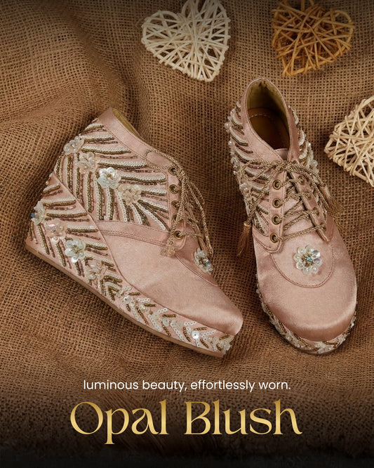 Pink blush Embellished Wedge