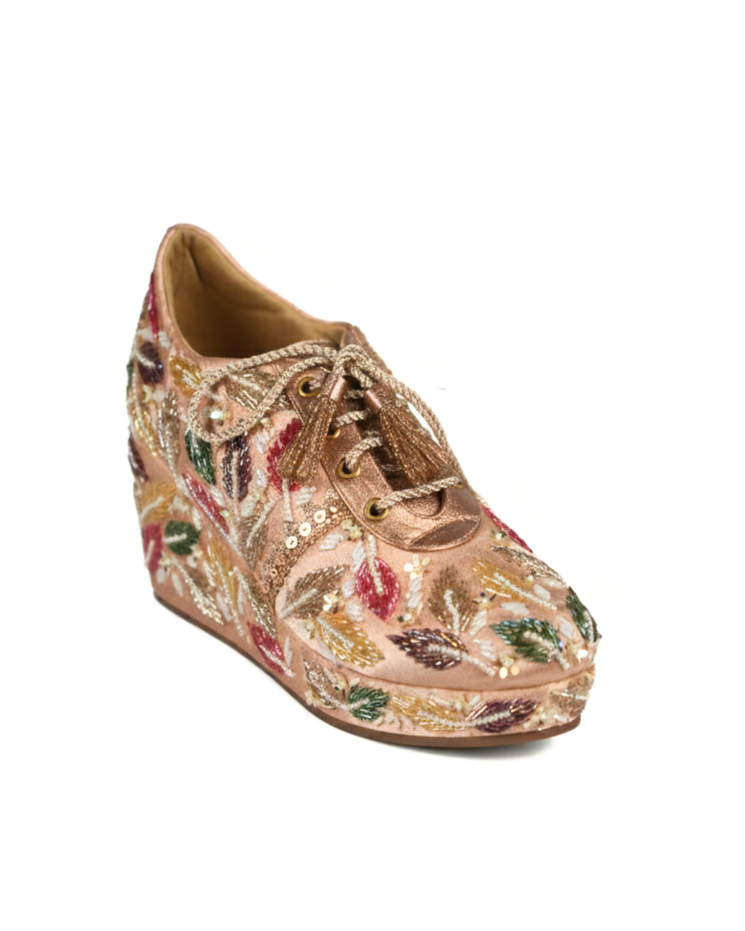 Amber leaf Embroidered Wedge Sneaker