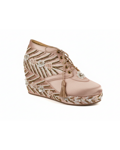 Pink blush Embellished Wedge