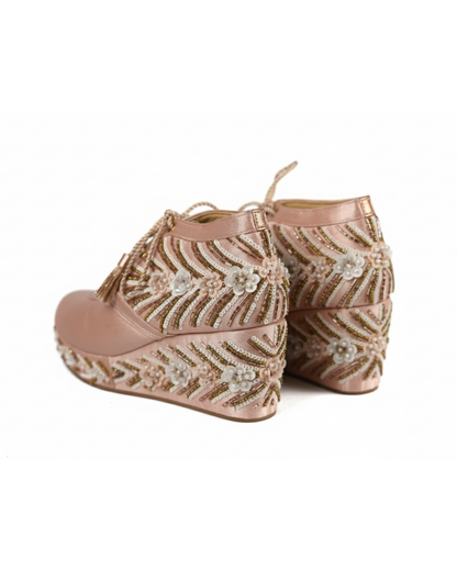 Pink blush Embellished Wedge