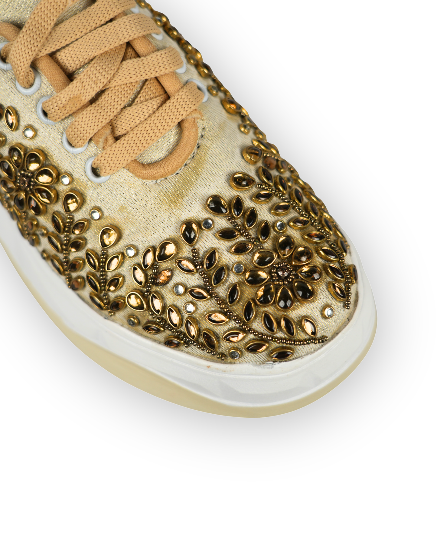 Copper Saaj-Gold Embellished Sneakers