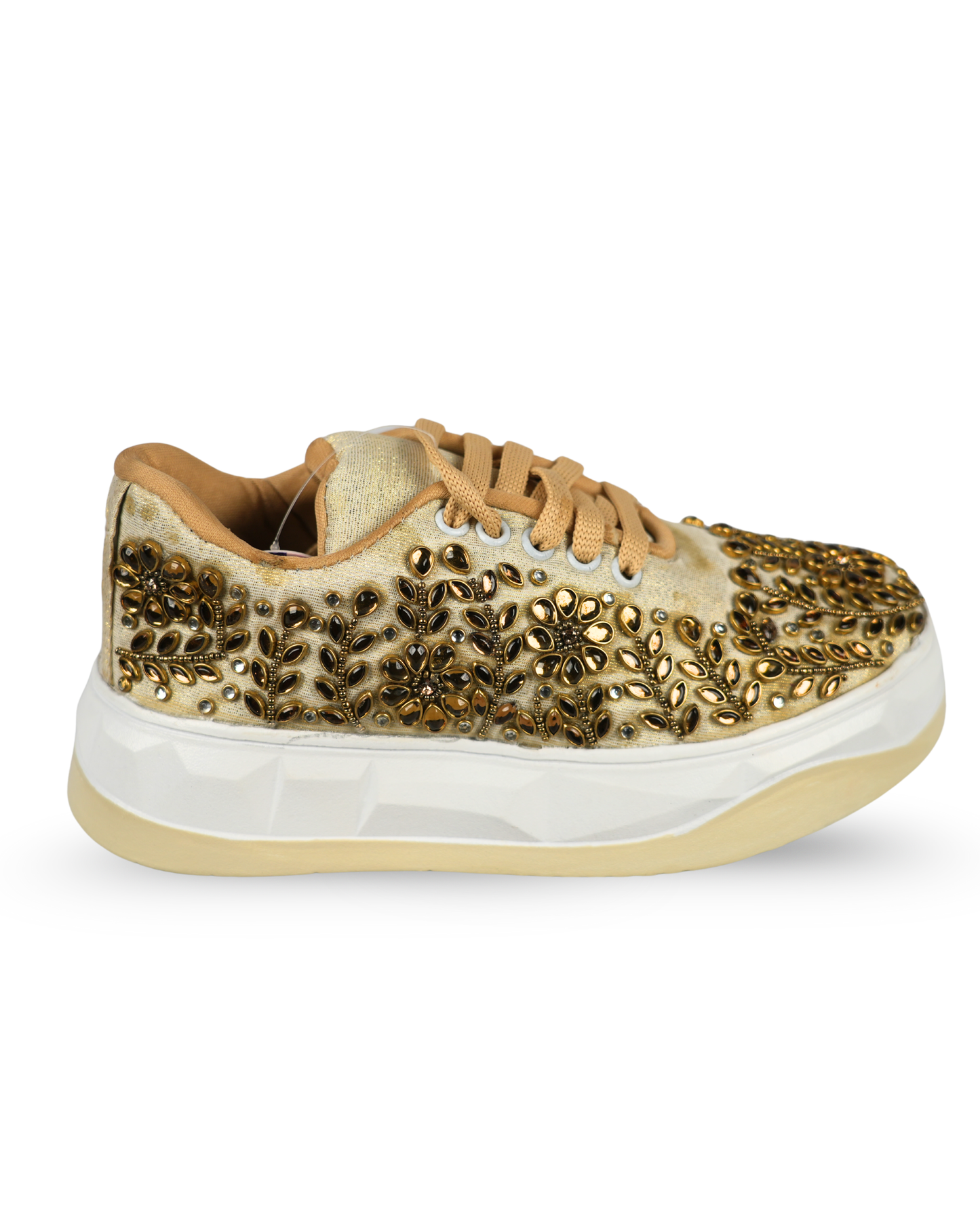 Copper Saaj-Gold Embellished Sneakers