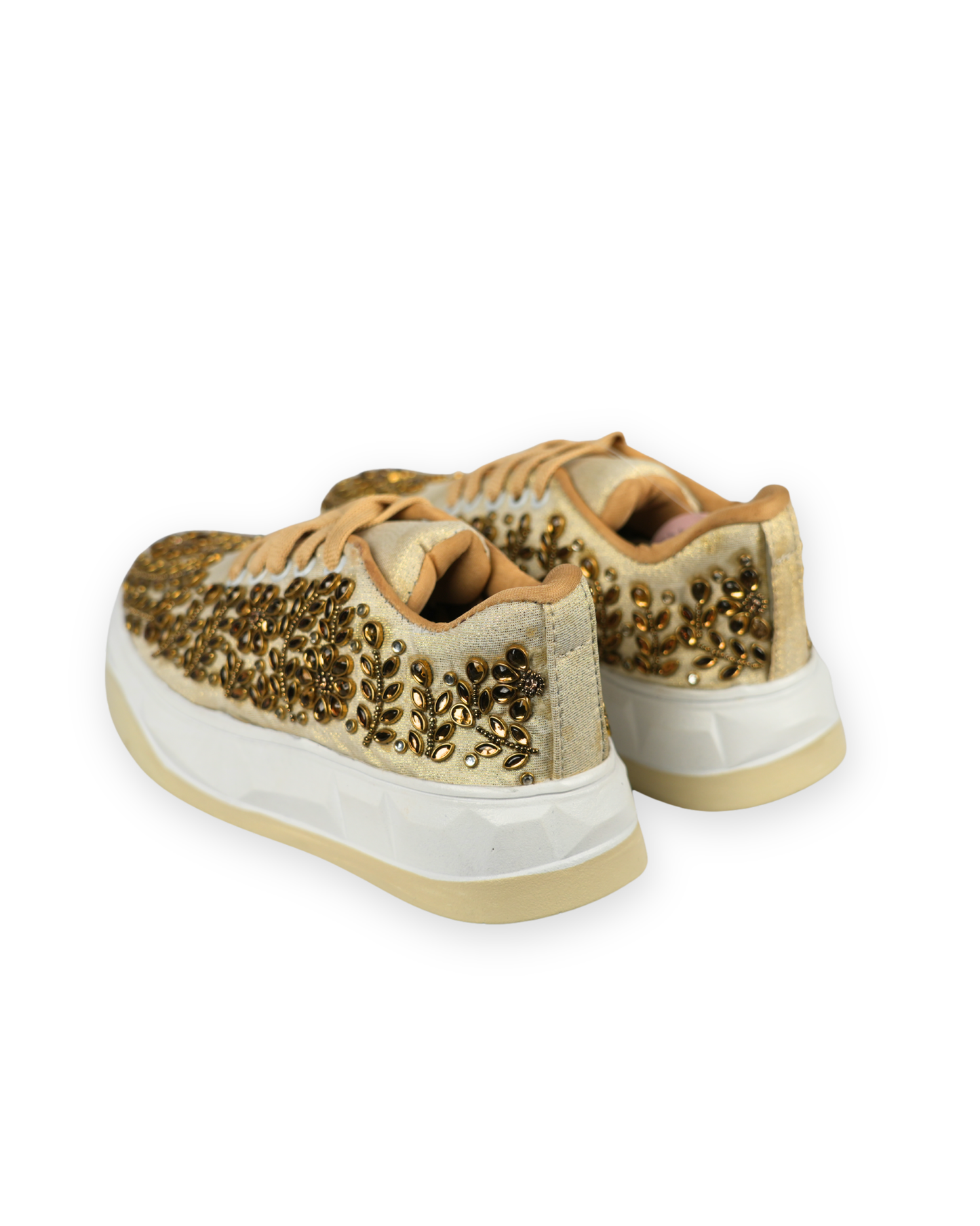 Copper Saaj-Gold Embellished Sneakers