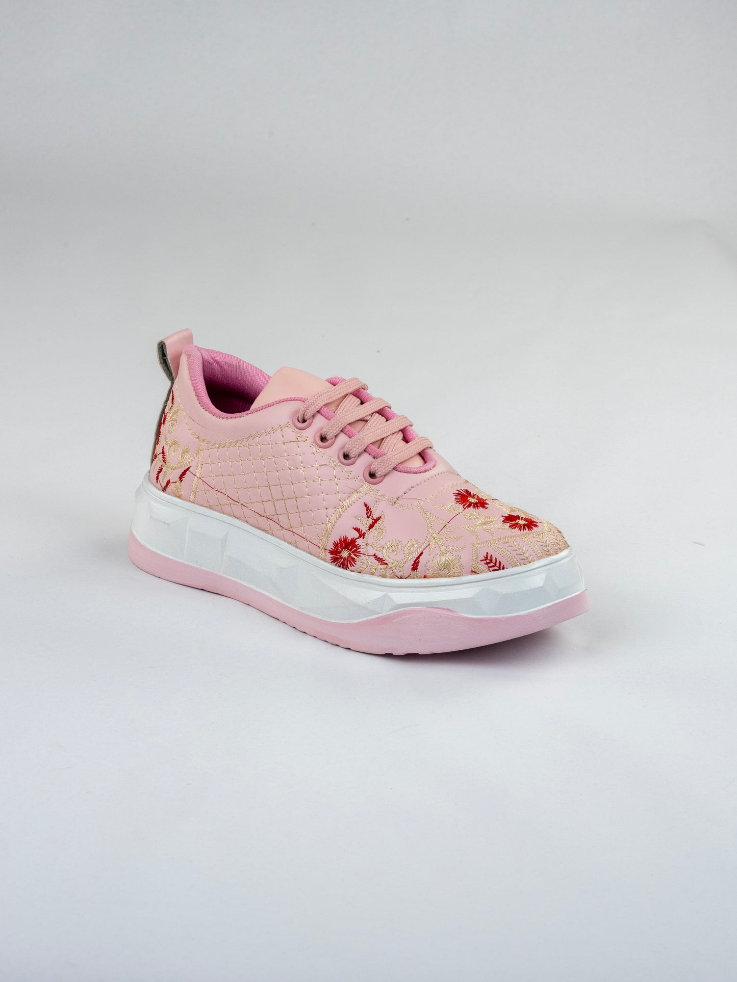 Blush Pink Bloom Sneakers