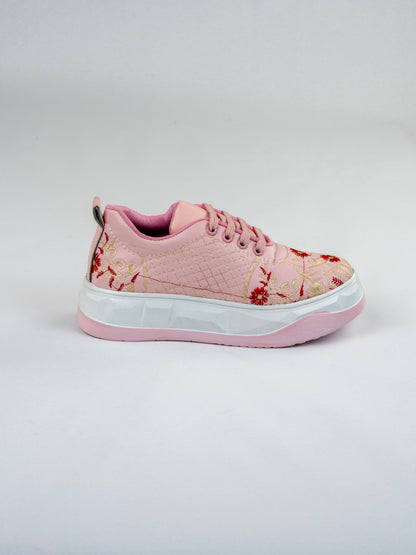 Blush Pink Bloom Sneakers