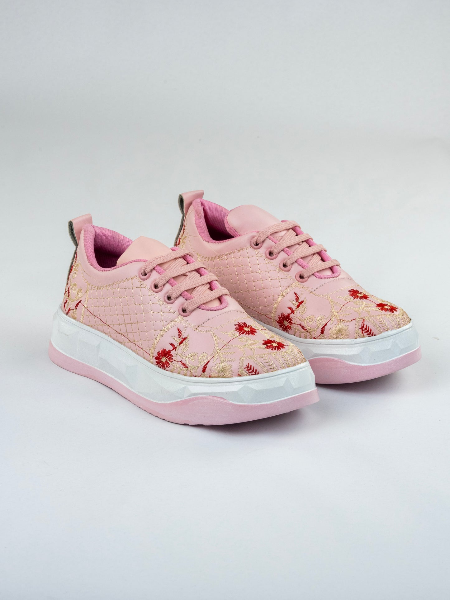 Blush Pink Bloom Sneakers
