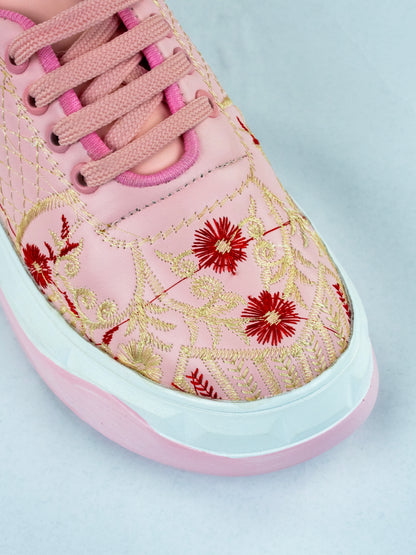 Blush Pink Bloom Sneakers